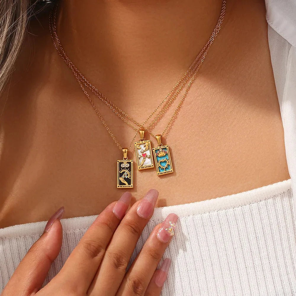 Dainty Tarot Charm Necklaces - Aryomi
