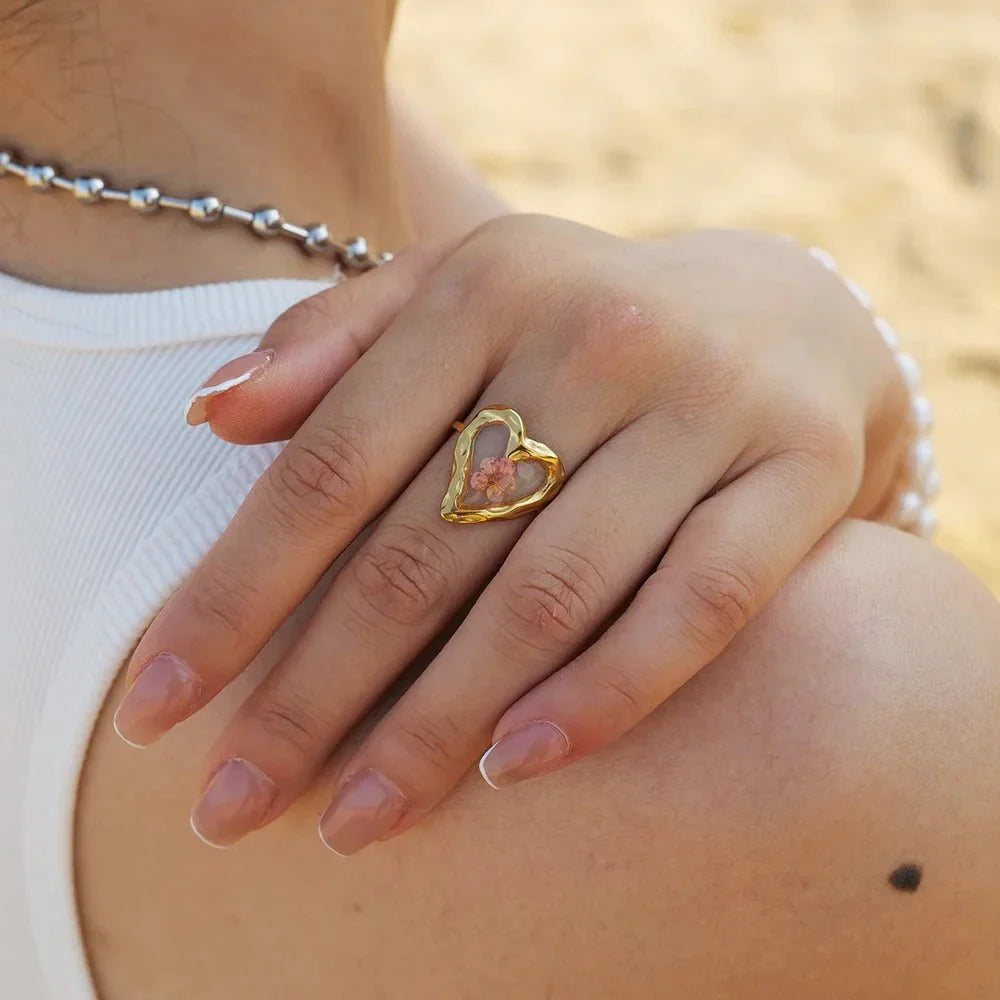 Elegant Floral Adjustable Rings - Aryomi