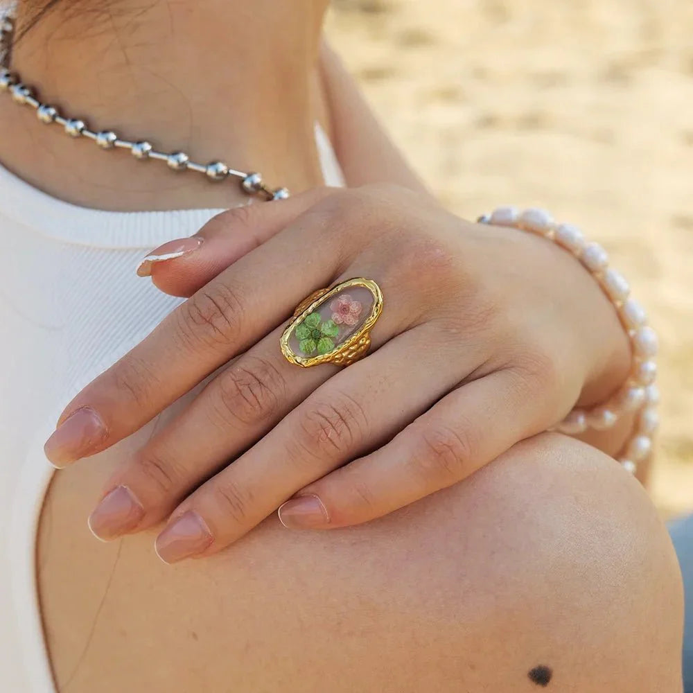 Elegant Floral Adjustable Rings - Aryomi