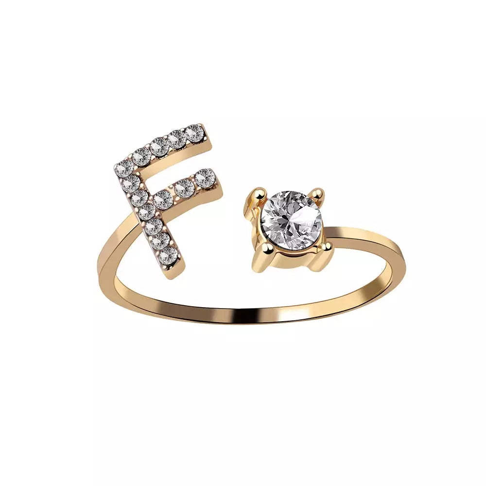 Adjustable Letter Initial Ring - Aryomi