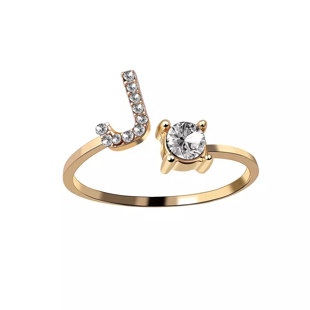 Adjustable Letter Initial Ring - Aryomi