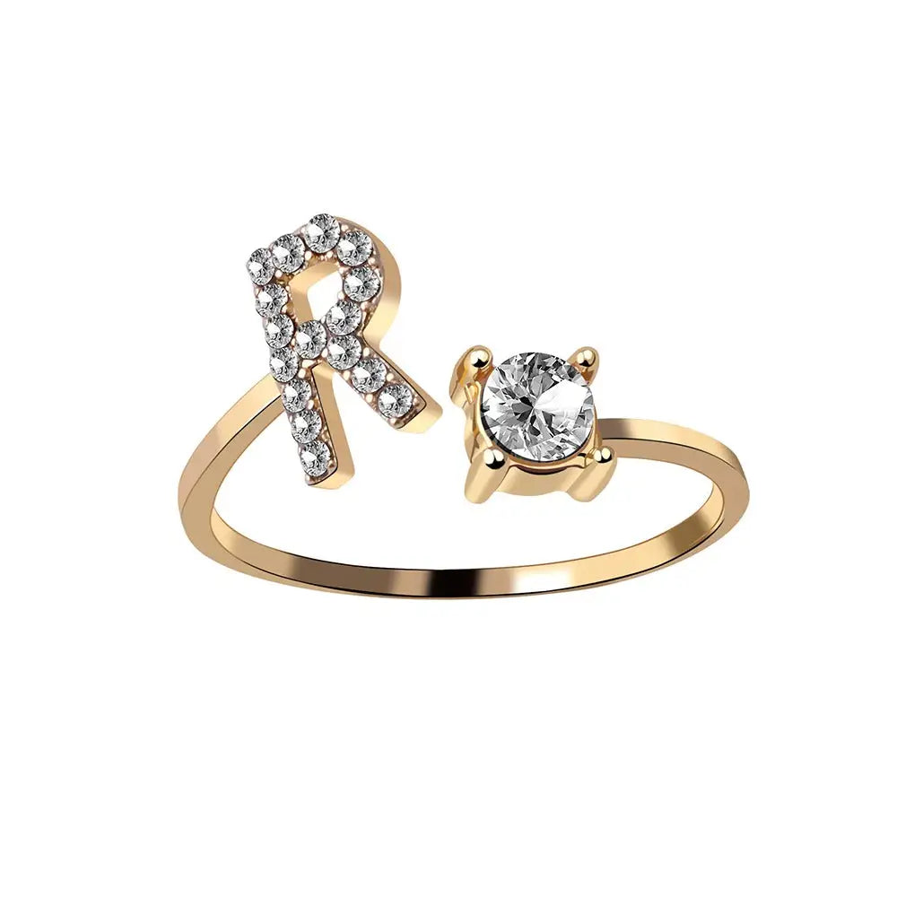 Adjustable Letter Initial Ring - Aryomi