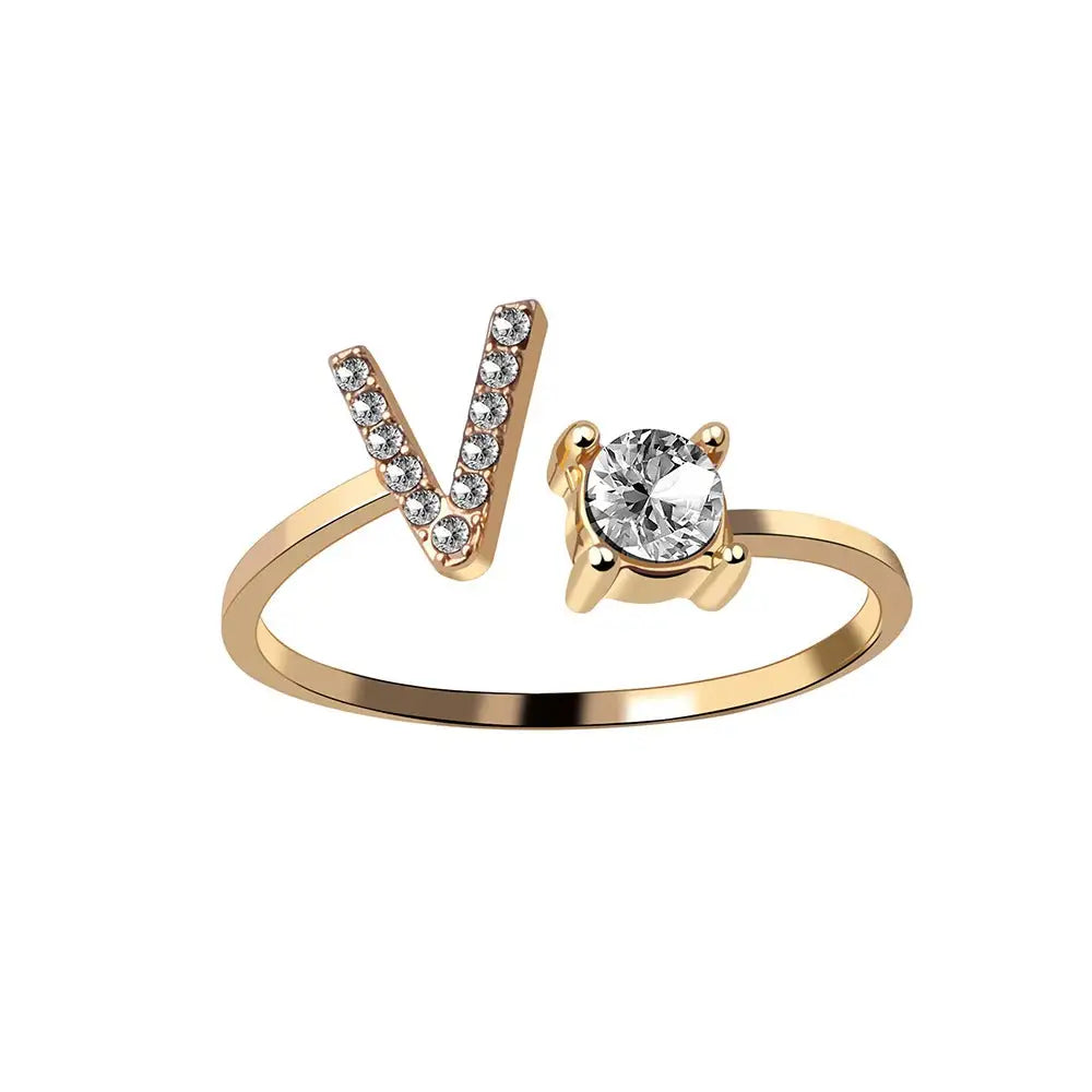 Adjustable Letter Initial Ring - Aryomi