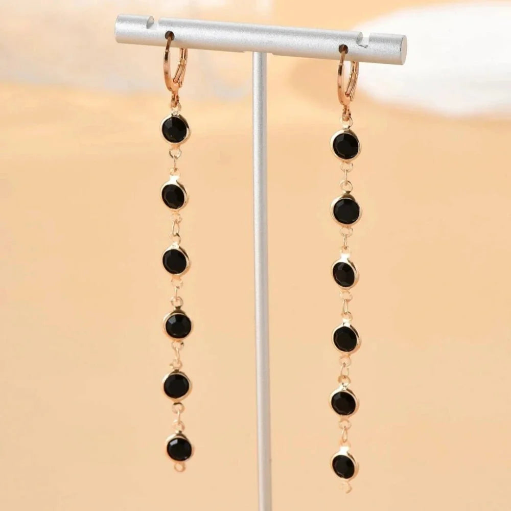 Gem Drop Hoop Earrings - Aryomi