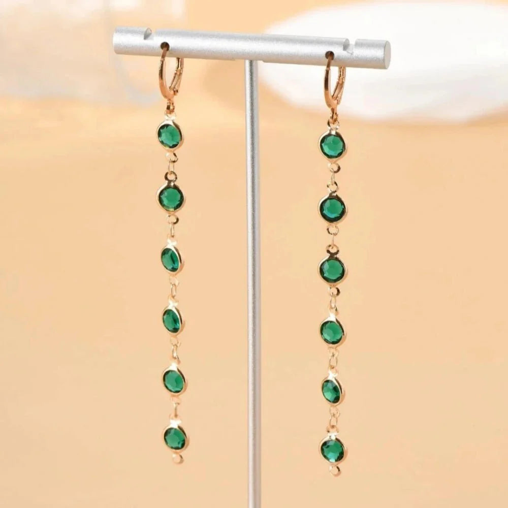 Gem Drop Hoop Earrings - Aryomi
