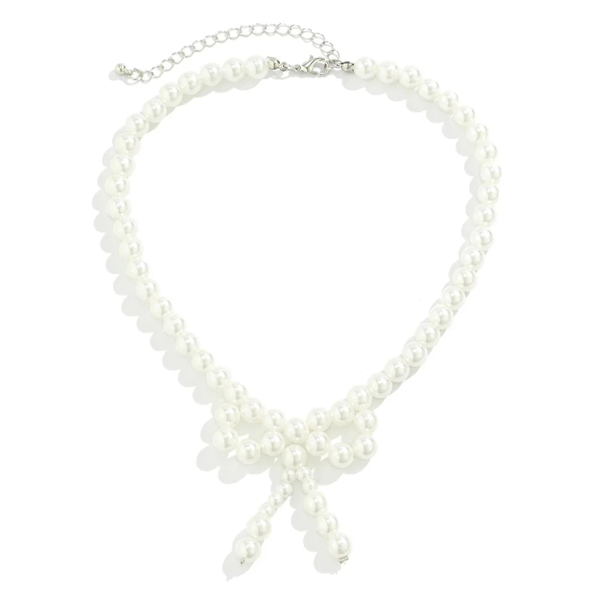 Iconic Dainty Pearl Bow Necklace - Aryomi