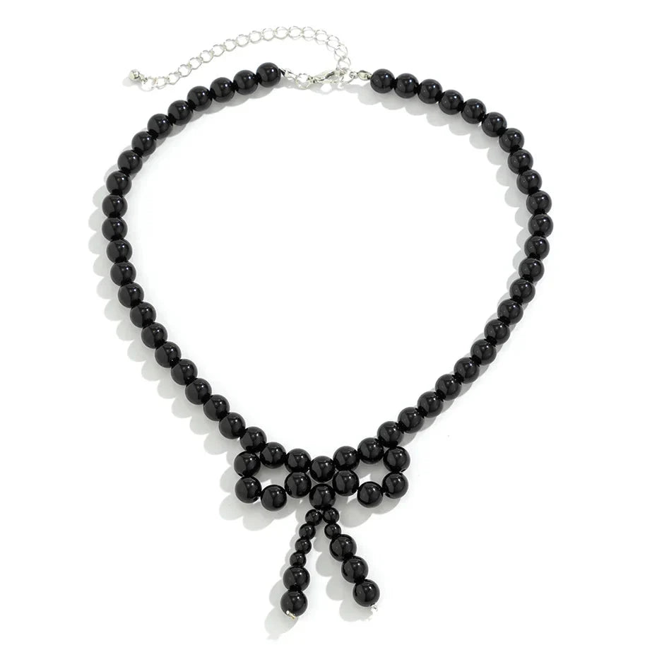 Iconic Dainty Pearl Bow Necklace - Aryomi