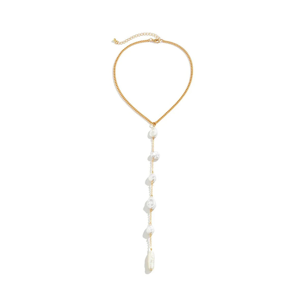 Long Pearl Drop Tassel Necklace - Aryomi