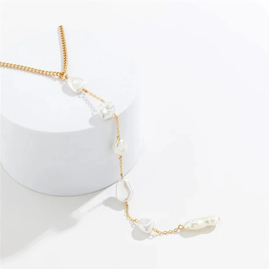 Long Pearl Drop Tassel Necklace - Aryomi