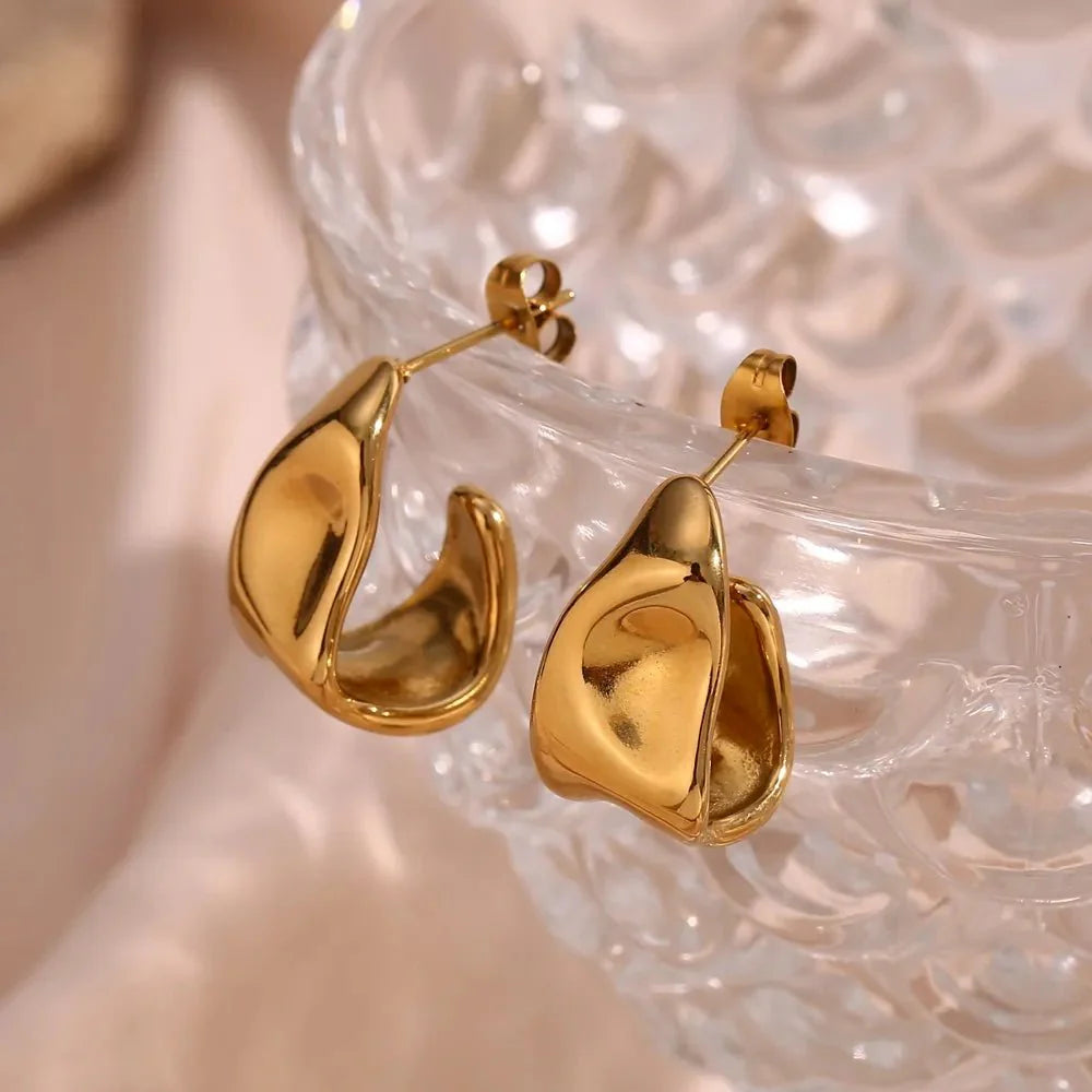 Melting Abstract Dainty Earrings - Aryomi