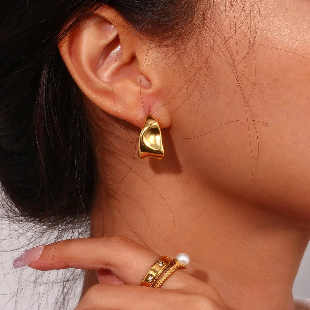 Melting Abstract Dainty Earrings - Aryomi