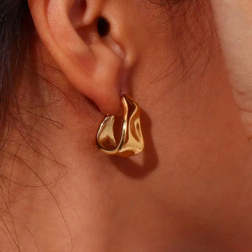 Melting Abstract Dainty Earrings - Aryomi