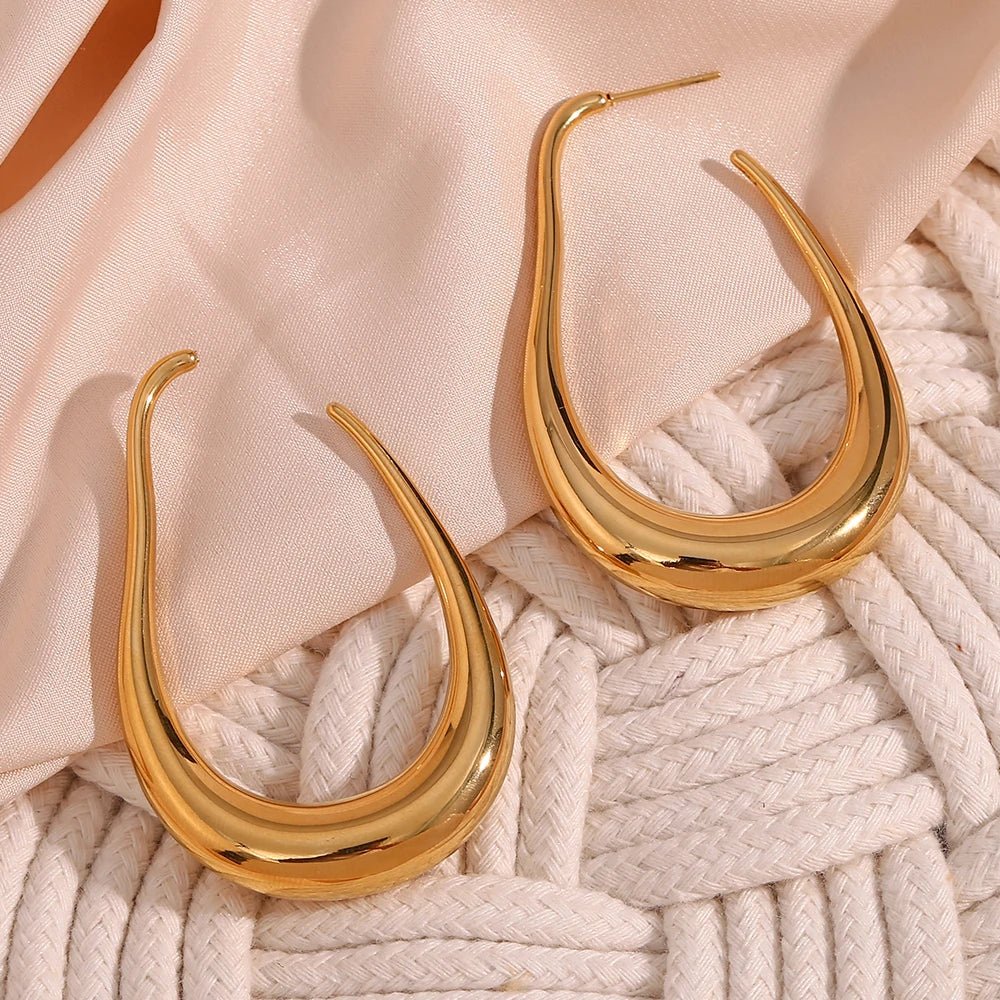 Pear Outlined Hoop Earrings - Aryomi