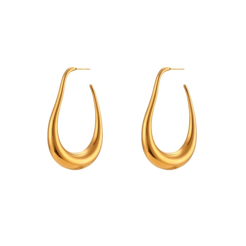 Pear Outlined Hoop Earrings - Aryomi