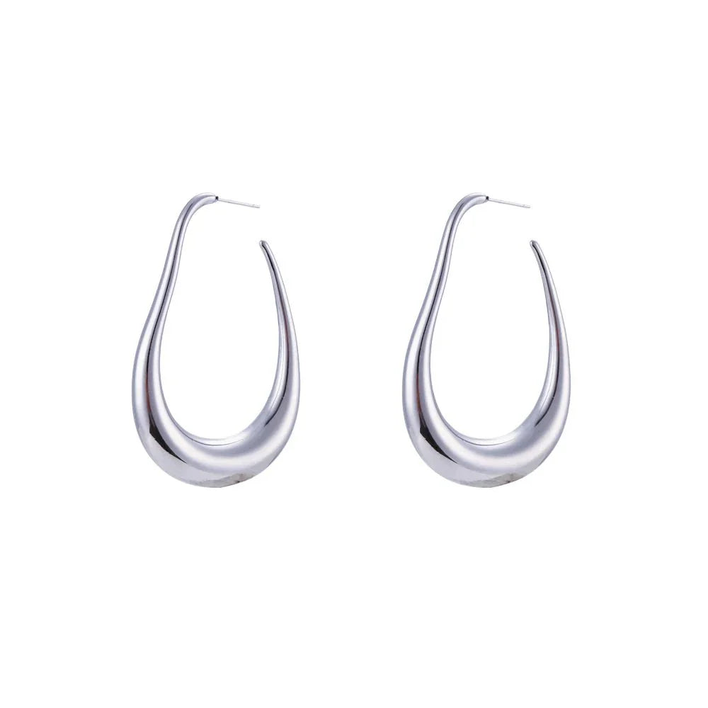 Pear Outlined Hoop Earrings - Aryomi
