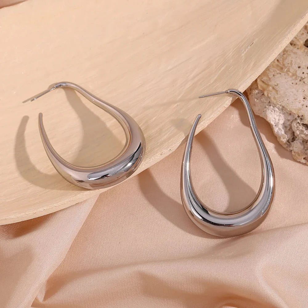 Pear Outlined Hoop Earrings - Aryomi
