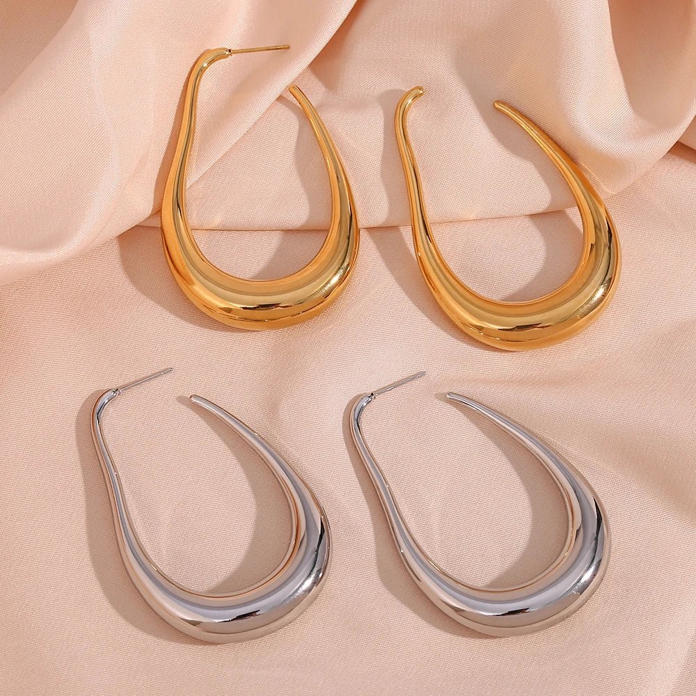 Pear Outlined Hoop Earrings - Aryomi