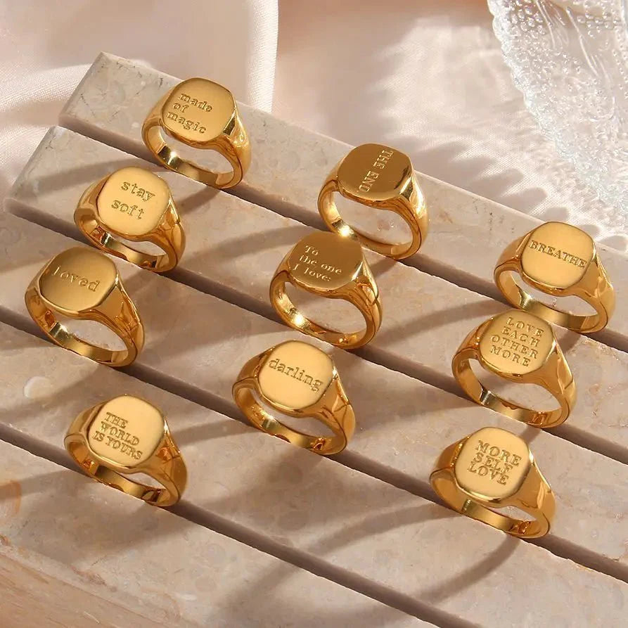 Positive Affirmation Engraved Rings - Aryomi