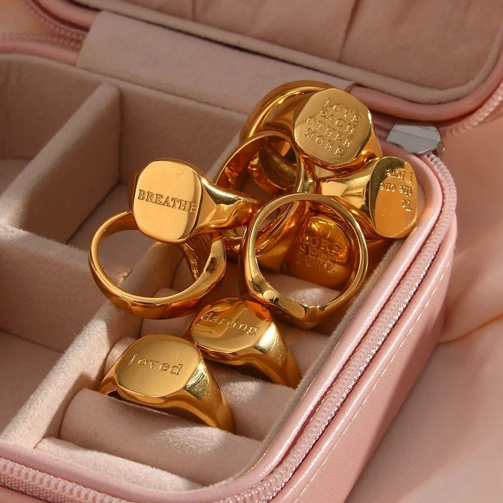 Positive Affirmation Engraved Rings - Aryomi