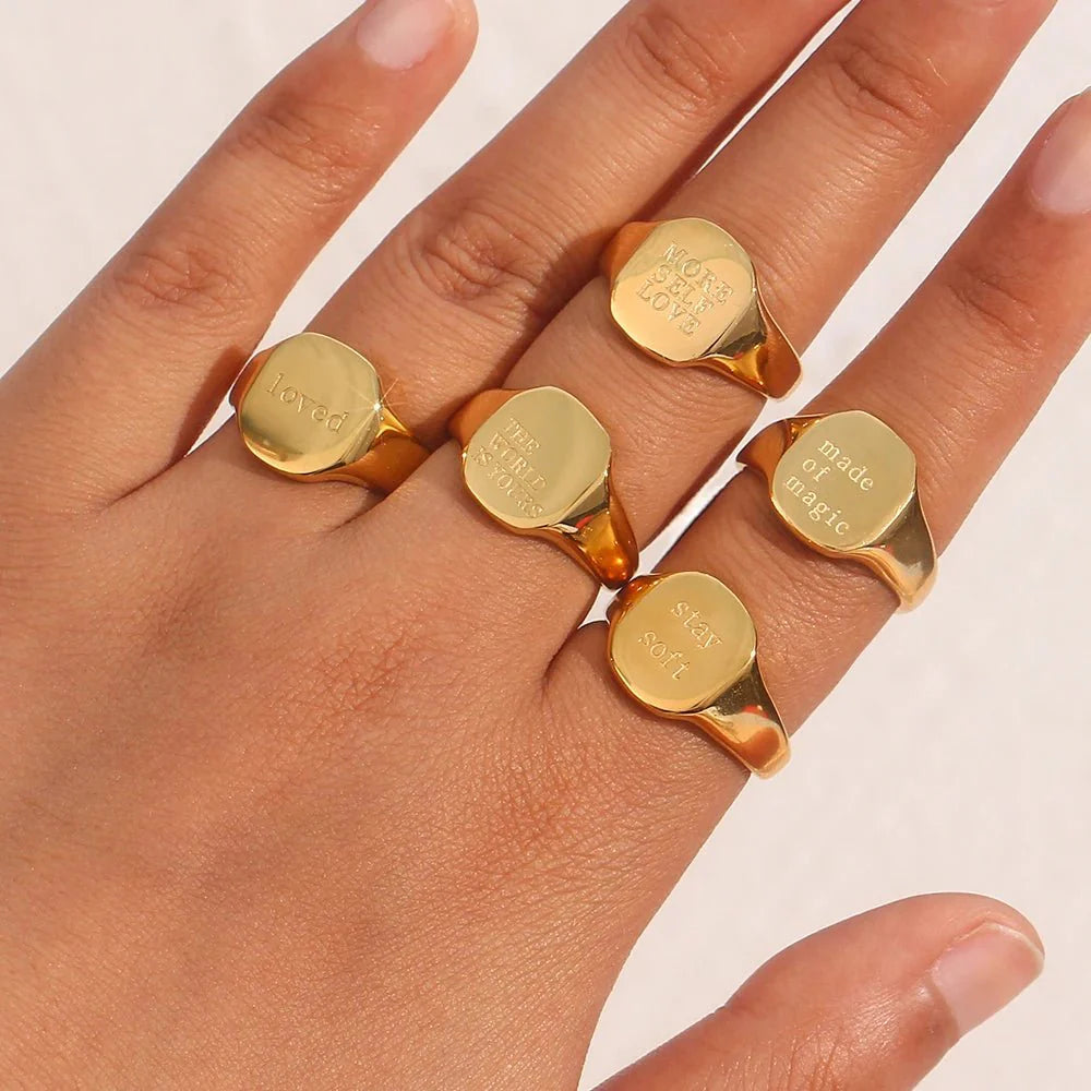 Positive Affirmation Engraved Rings - Aryomi
