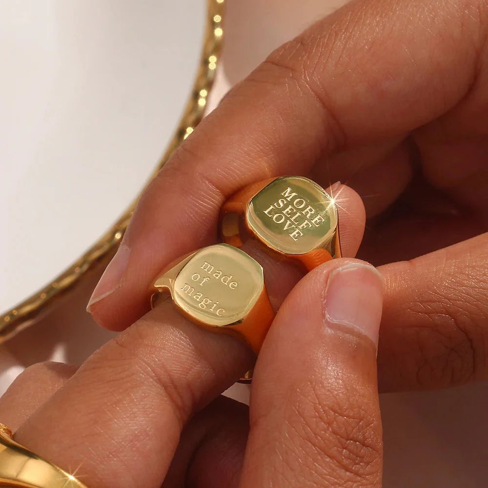 Positive Affirmation Engraved Rings - Aryomi