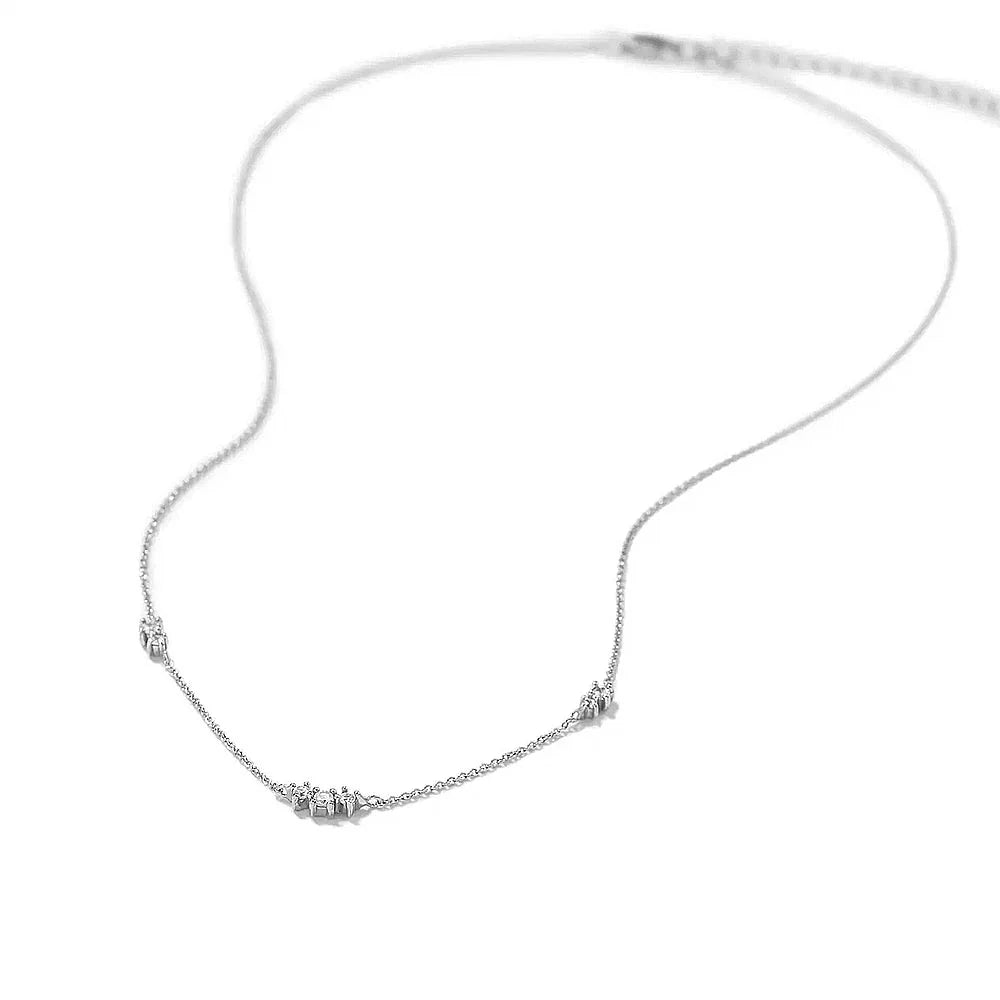 S925 Dainty Triple Zircon Necklace - Aryomi