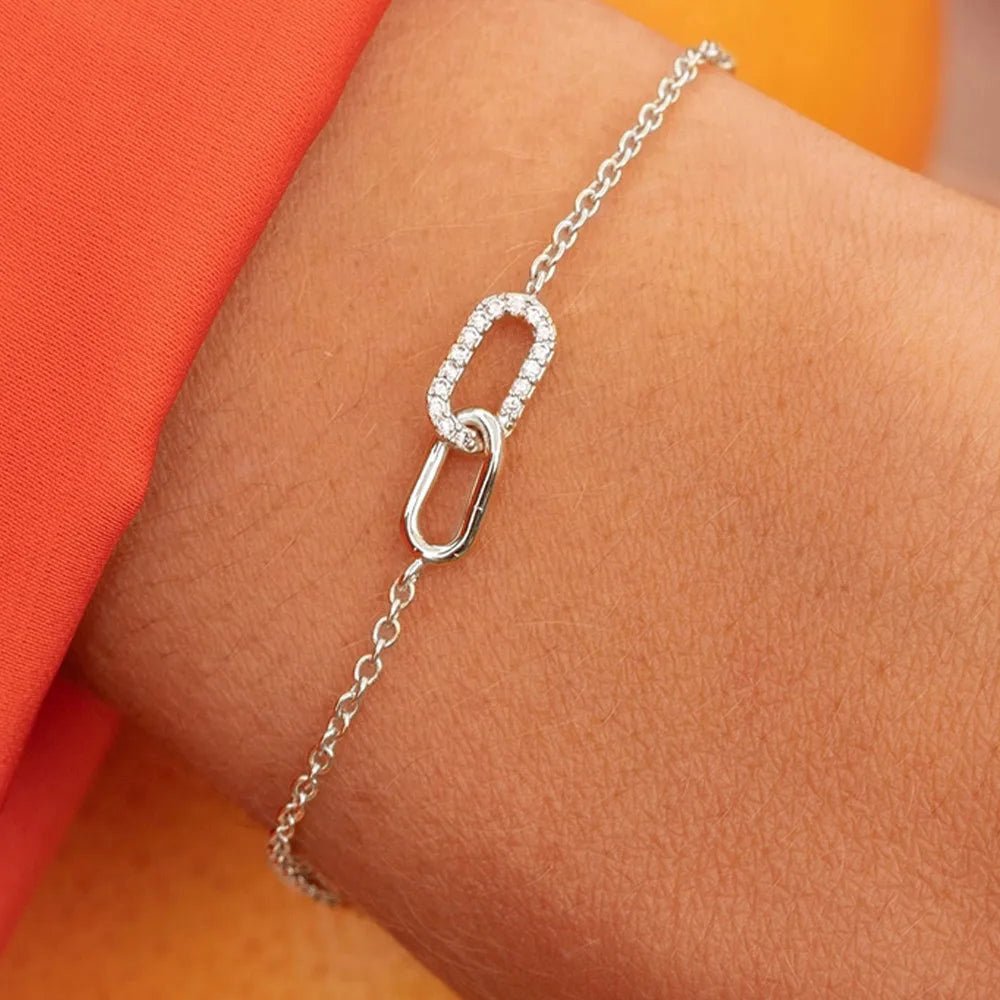 S925 Forever Linked Diamond Contrast Bracelet - Aryomi