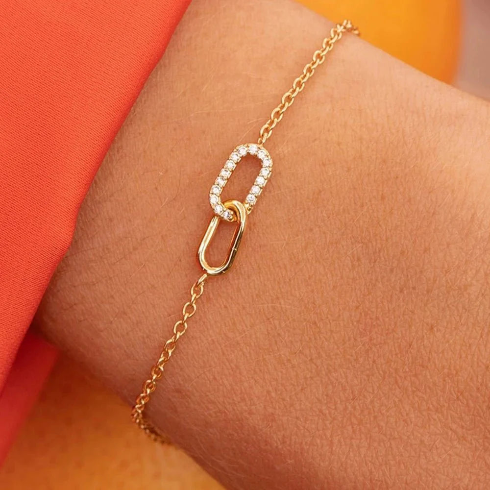 S925 Forever Linked Diamond Contrast Bracelet - Aryomi