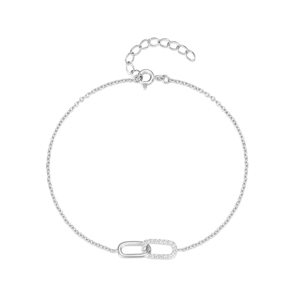 S925 Forever Linked Diamond Contrast Bracelet - Aryomi