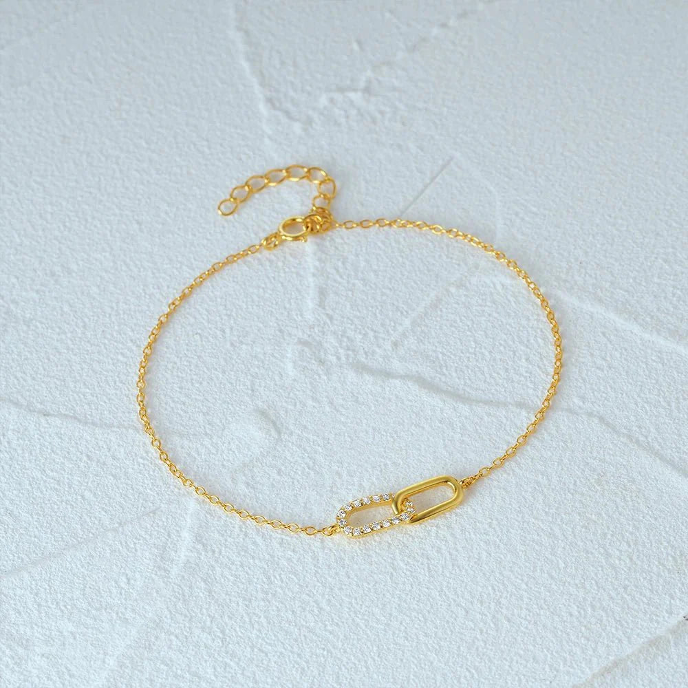 S925 Forever Linked Diamond Contrast Bracelet - Aryomi