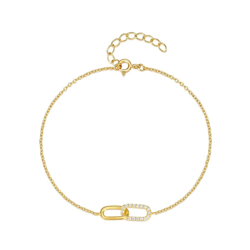 S925 Forever Linked Diamond Contrast Bracelet - Aryomi