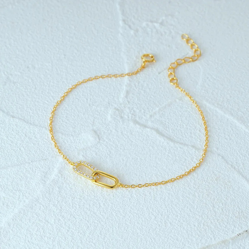 S925 Forever Linked Diamond Contrast Bracelet - Aryomi