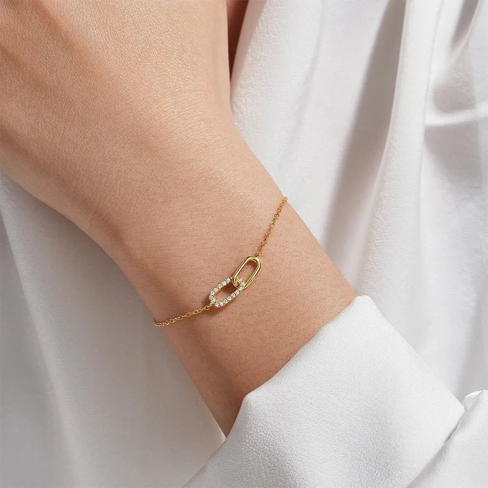 S925 Forever Linked Diamond Contrast Bracelet - Aryomi
