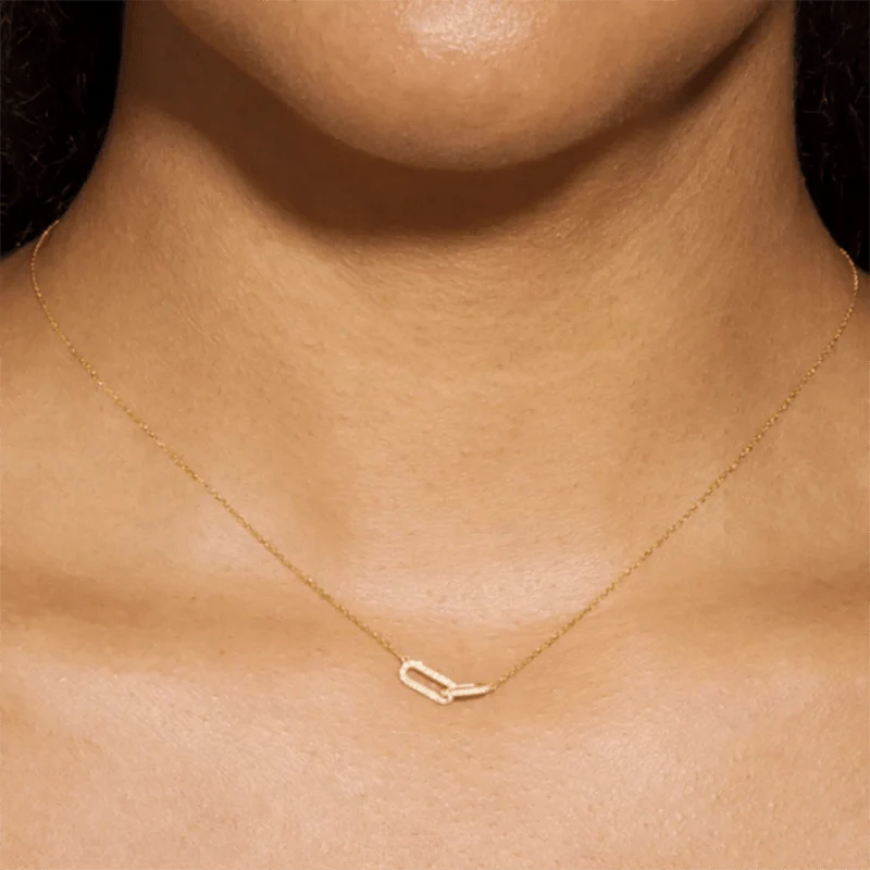 S925 Forever Linked Diamond Contrast Necklace - Aryomi