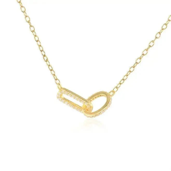 S925 Forever Linked Diamond Contrast Necklace - Aryomi