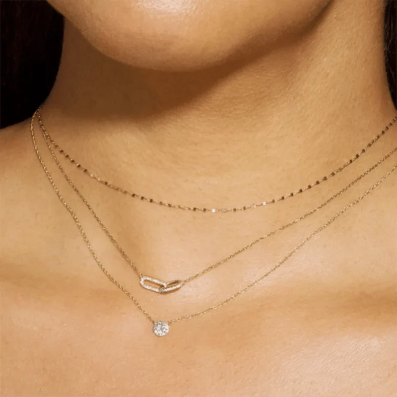 S925 Forever Linked Diamond Contrast Necklace - Aryomi