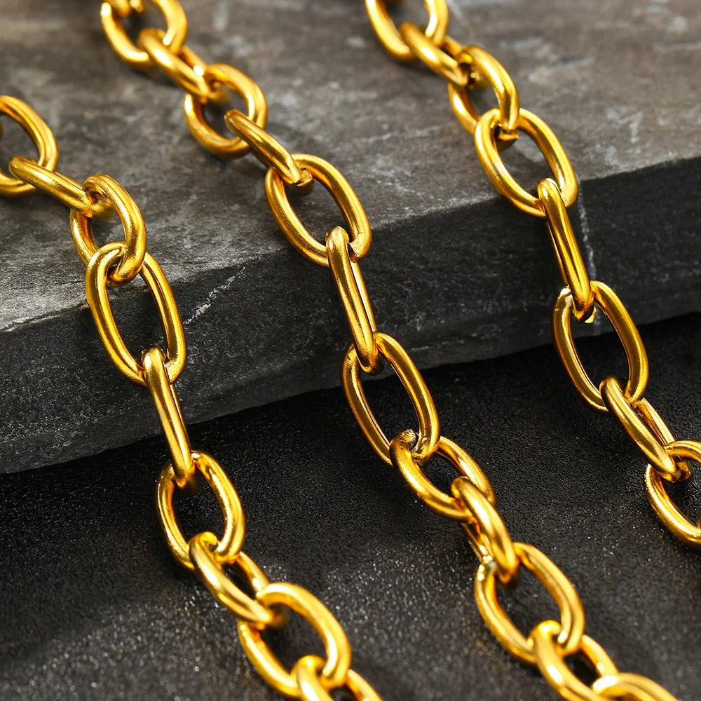 Simple Paperclip Necklace & Bracelet Set - Aryomi