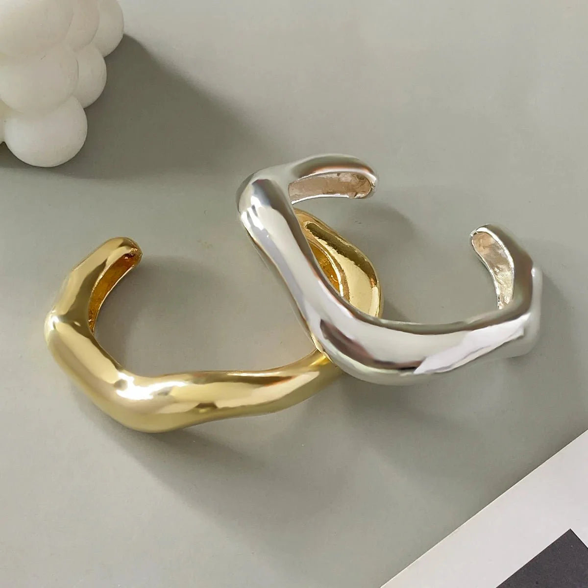 Statement Chunky Wave Bracelets - Aryomi