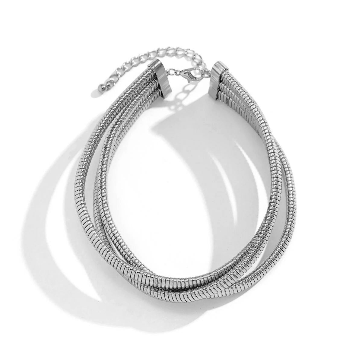 Triple Layer Stacked Chunky Choker Necklace - Aryomi